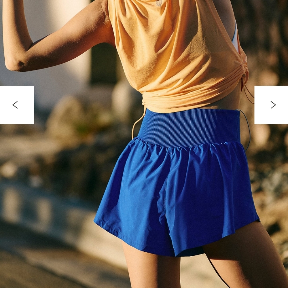 Free People Blue Athletic Shorts Vibrant Design